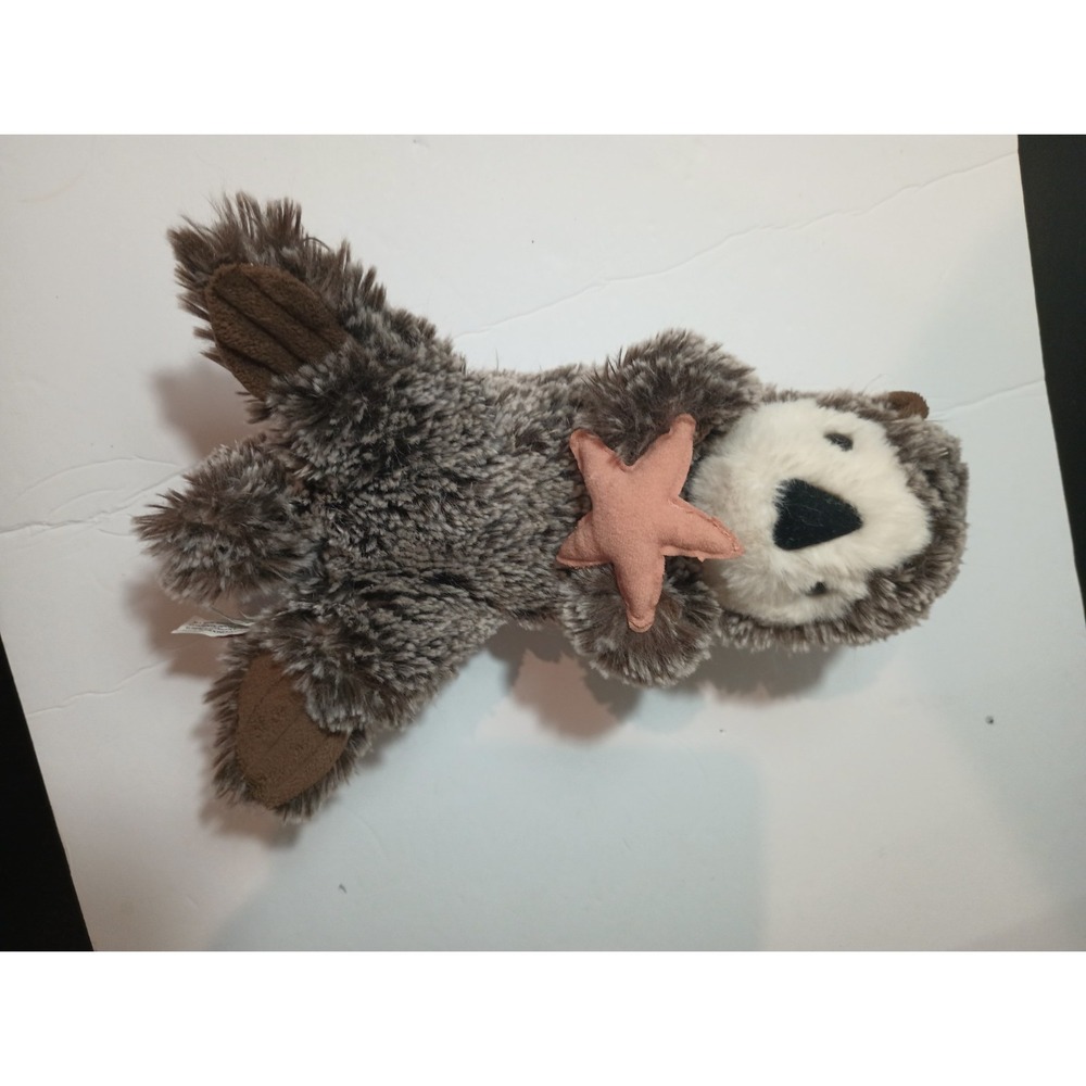 Douglas Cuddle Toy Sea Otter Plush holding Pink Starfish 10" Brown Stuffed...